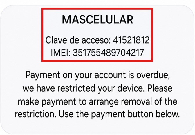 IMEI en pantalla Zero Touch